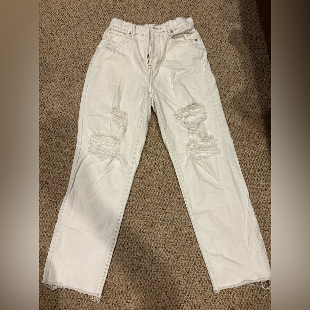 PacSun High Rise Straight White Jeans